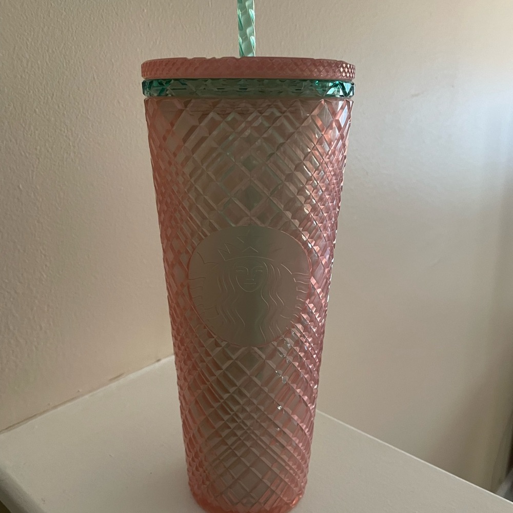 Starbucks Summer 2023 Pink & Green Jeweled Pearl Venti (24oz) Tumbler